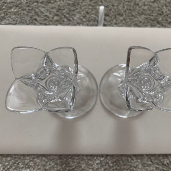 1988 Lead Crystal Candlestick Holders Flower Top - Picture 2 of 3